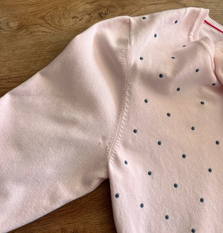 Pull rose avec des points, col V, bleu marine, Tommy Hilfiger, femme, taille : XXL - photo numéro 6