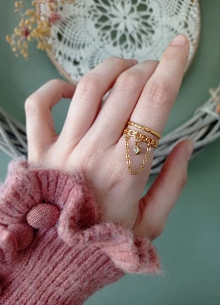 Bague en acier inoxydable chaînette, marque: lpbe, état: Neuf avec étiquette, taille: Ajustable, 14,00 €, 15,40 € Protection acheteurs incluse