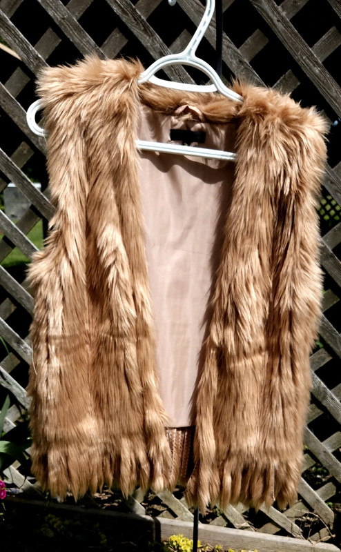 Tan Faux Fur Vest 1