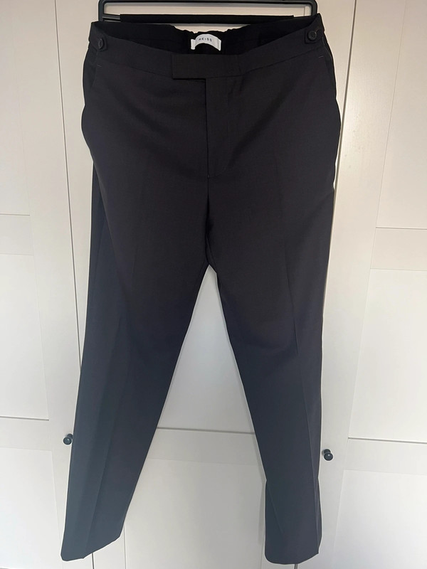 Reiss Lazer Puppy Tooth Slim Fit Plum Trousers - Vinted