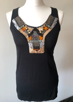 Débardeur noir ethnic, brand: Amisu, condizioni: Ottime, taglia: XS / IT 38 / EU 34, €8.00, €9.10 include la Protezione acquisti