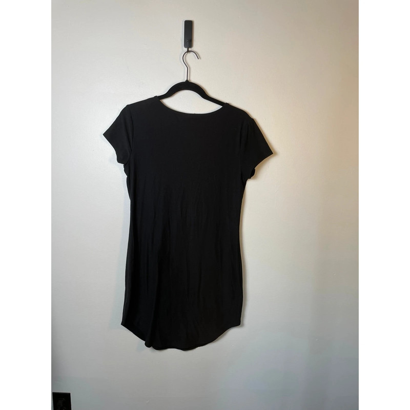 No Boundaries T-Shirt Dress Black Short Stretchy Mini Round Hem Casual Size L 5