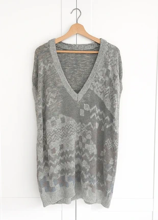 Berto Lucci oversized knit dress | Vintage sweater dress met diepe V-hals, staat: Heel goed, maat: L / 40 / 12, € 19,50, € 21,18 inclusief Kopersbescherming
