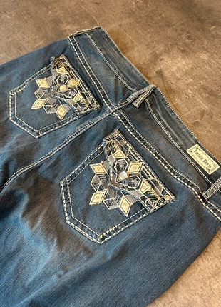 Vintage Y2K Flared Bootcut Jeans - Miss Me / True Religion / Rock Revival / Dolce & Gabbana Style, merk: Miss, staat: Heel goed, maat: L / 40 / 12, € 47,99, € 51,09 inclusief Kopersbescherming
