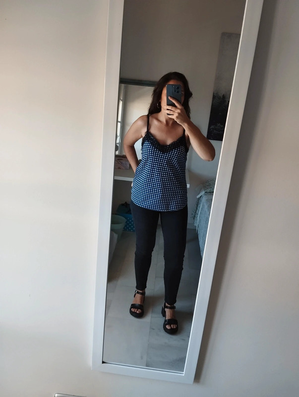 Camiseta lencera top azul marino