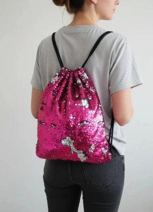 Sac à dos à cordons sequins rose, marque: Shein, état: Très bon état, 10,00 €, 11,20 € Protection acheteurs incluse
