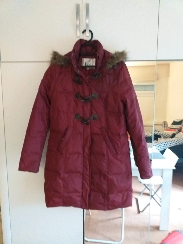 Manteau Doudoune Rouge Bordeaux Femme Vinted