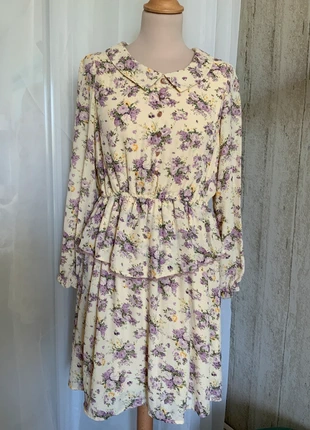 Robe vintage fleuri beige et rose taille :36, marca: Vintage Dressing, estado: Muito bom, tamanho: S / 36 / 8, €10.00, €11.20 inclui Proteção do Comprador