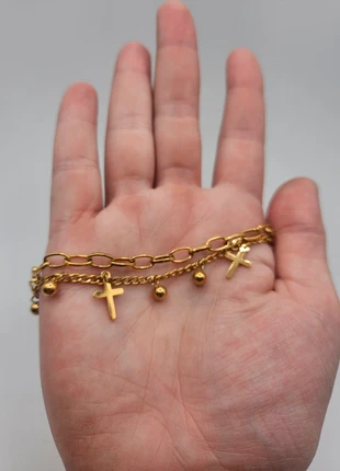 Stainless steel kruisjes armbandje, merk: Boutiek, staat: Nieuw zonder prijskaartje, € 4,25, € 5,16 inclusief Kopersbescherming Pro