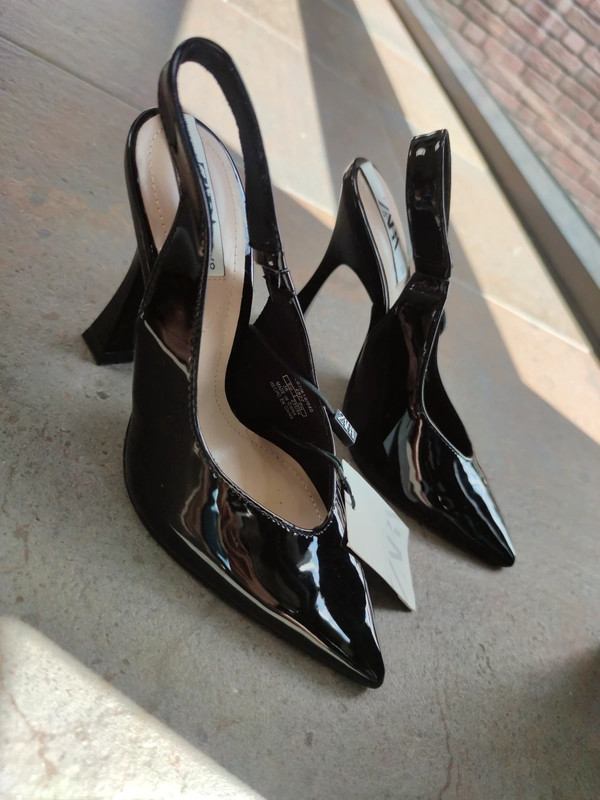 Zara patent deals slingback heels