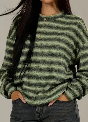 Pull rayé vert sauge et beige – Taille M, condition: Very good, size: M / 38 / 10, €25.00, €26.95 includes Buyer Protection