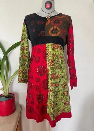 Colorful midi dress, flowy fit, très vibrant Bold print, mid-length dress, bohème chic, marke: Sonstiges, zustand: Sehr gut, größe: XL / 42 / 14, 5,00 €, 5,95 € inklusive Vinted-Käuferschutz