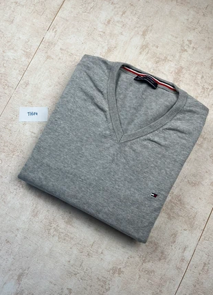 Pull Tommy Hilfiger col V uni - taille XXL - gris - logo brodé, marca: Tommy Hilfiger, estado: Muy bueno, tamaño: XXL, 25,00 €, 26,95 € Protección al comprador Pro incluida