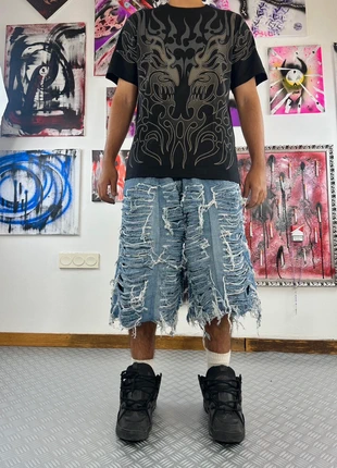 Super baggy jorts distressed handmade 2000’s style streetwear, marca: Vintage Dressing, estado: Muy bueno, tamaño: S, 95,00 €, 100,45 € Protección al comprador Pro incluida