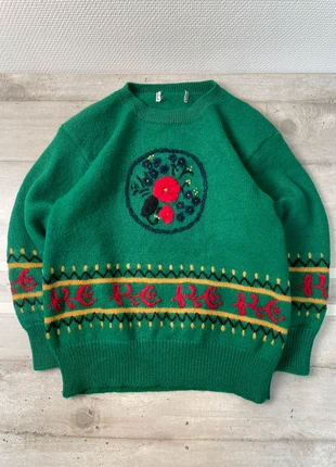 Pull d’hiver femme vintage y2k taille S couleur vert à motifs 100% laine, brand: Vintage Dressing, condition: Very good, size: S / 36 / 8, €29.99, €32.19 includes Buyer Protection Pro