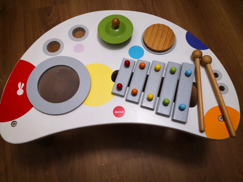 Janod - Table Musicale en Bois Confetti - Instrument de Musique Enf