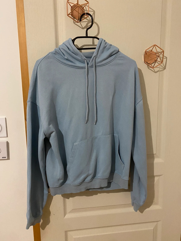 Sweat-shirt bleu à capuche taille 34