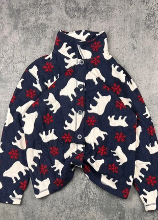Vintage animal Crazy Fleece Cabin Creek – Polar Bear & Snowflake Pattern – Size L, marca: Vintage Dressing, estado: Muito bom, tamanho: L / 40 / 12, €30.00, €32.20 inclui Proteção do Comprador