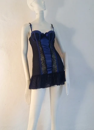 Sexy nightdress purple satin and black lace Temptress, brand: Alternative, condition: Very good, €30.00, €32.20 includes Buyer Protection