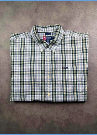 Chemise Chaps à carreaux verts, blancs et jaunes – Homme 3XB – Easy Care, brand: CHAPS, condizioni: Buone, taglia: XXL, €9.00, €10.15 include la Protezione acquisti