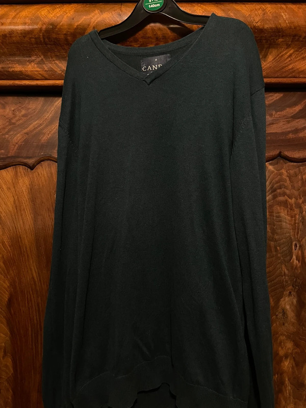 Dark Green V-Neck Sweater 1