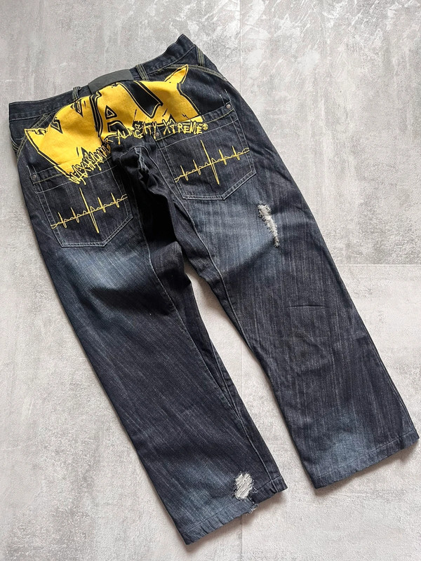 Vintage Wax Action Jeans Sweden Skate Baggy Hiphop Loose Pants W36 1