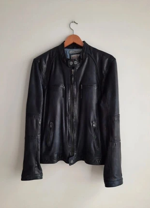 Chaqueta de cuero azul marino de hombre, marca: Redskins, estado: Muy bueno, tamaño: L, 170,00 €, 179,20 € Protección al comprador incluida