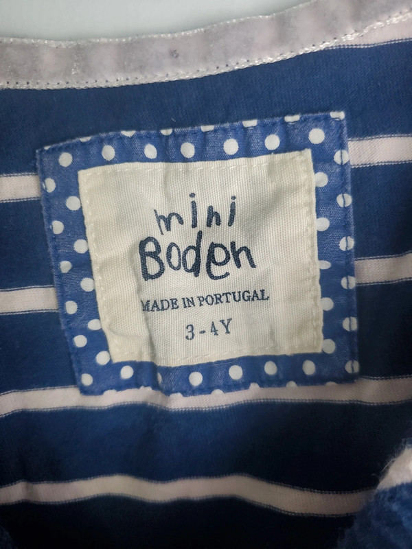 Mini Boden Girls Striped Top Size 3-4Y 4