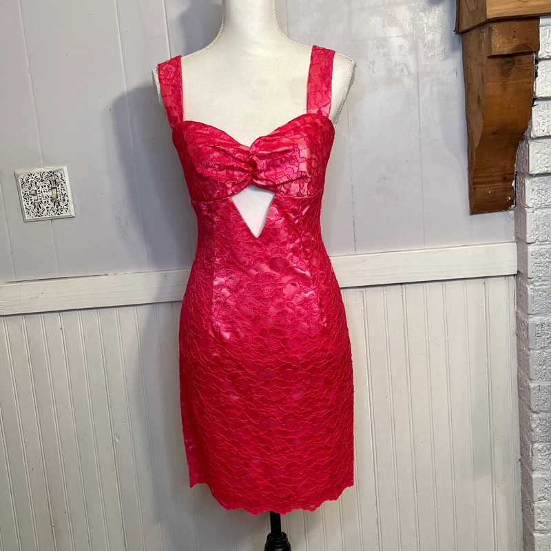 Jessica McClintock 80s vintage, pink lace, mini dress, sweetheart dress 1