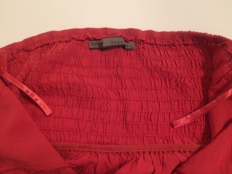 Robe légère bustier rouge fermeture éclair Zara 5