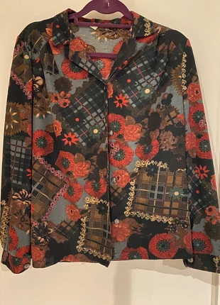 Vintage Patchwork Floral & Plaid Print Blouse / Shirt, condition: Very good, size: L / 40 / 12, €30.00, €32.20 includes Buyer Protection