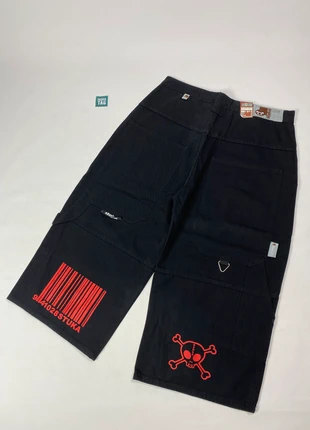 00s Stuka Carpenter Baggy Wide Leg Embroidered Black Short - Short Baggy Large, marque: stuka, état: Très bon état, taille: XL, 70,00 €, 74,20 € Protection acheteurs (Pro) incluse