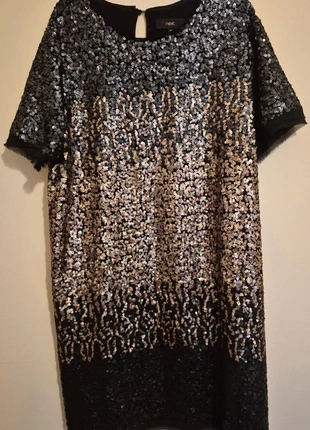 Black dress with gold sequins, brand: Next, condition: Very good, size: XL / UK 20-22, £10.00, £11.20 includes Buyer Protection