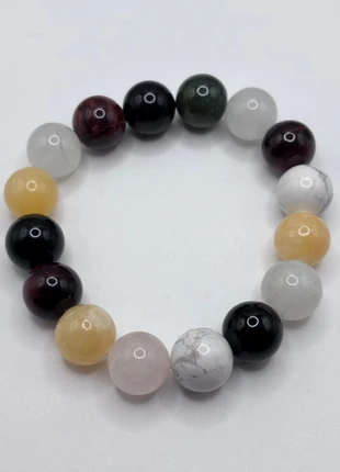 New Agate Polished Natural Stone Multi Bead Bracelet Christmas Gift, brand: NO LABEL, condition: New without tags, £6.00, £7.00 includes Buyer Protection Pro