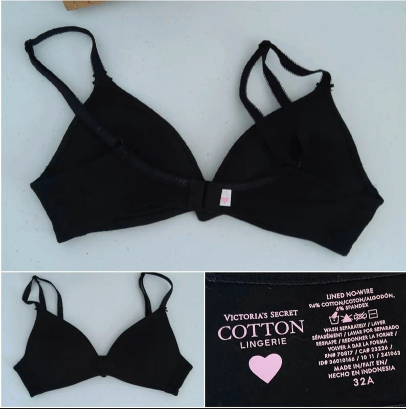 Victoria's Secret cotton lined No-wire bra size 32A 2