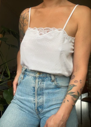 Top Caraco en satin et dentelle vintage, brand: Vintage Dressing, condition: Very good, size: M / 38 / 10, €15.00, €16.45 includes Buyer Protection Pro
