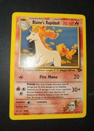 Blaine's rapidash 33/132 Gym challenge, marque: Pokémon, état: Très bon état, 3,50 €, 4,38 € Protection acheteurs (Pro) incluse