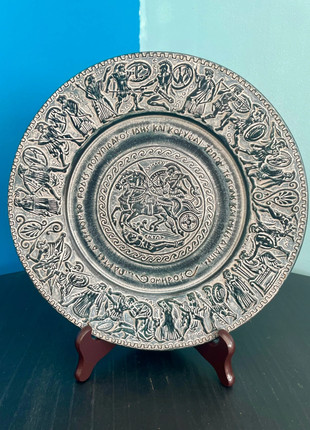 Assiette en terre cuite – Scène de Troie – Probablement fabrication grecque – Années 1960, état: Très bon état, 8,00 €, 8,99 € Protection acheteurs incluse