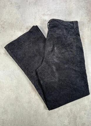 Pantalon En Velours Côtelé / Corduroy point zero noir paisley ample coton stretch taille 9, merk: Vintage Dressing, staat: Heel goed, maat: L / 40 / 12, € 9,00, € 10,15 inclusief Kopersbescherming Pro
