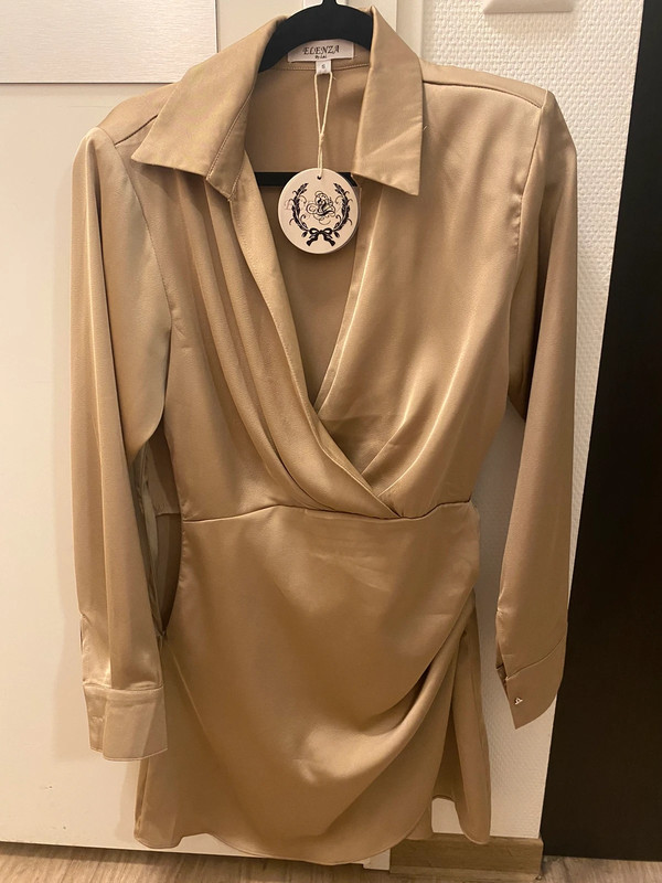 satijnen mini dress beige Vinted