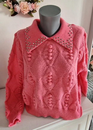 Pull fuschia avec col strass 42/44, marque: sans marque, état: Très bon état, taille: XXL / 44 / 16, 11,00 €, 12,25 € Protection acheteurs incluse