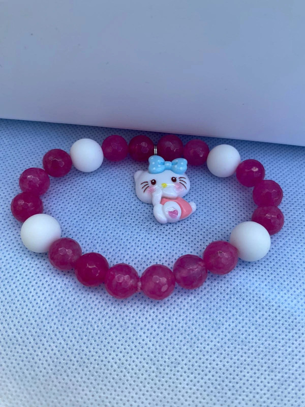 Kitty Cat pink& write bracelet 2