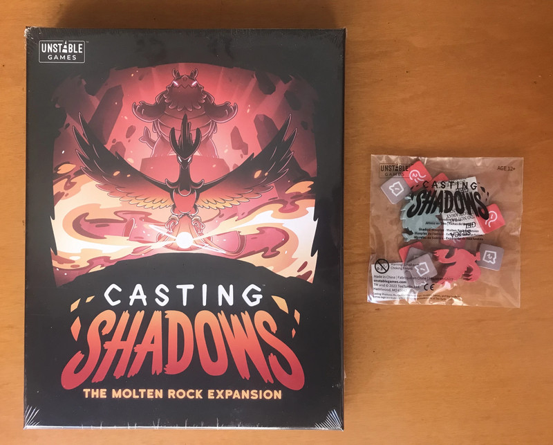 Casting Shadows The Molten Rock Expansion + KSE Meeple & Wooden Token Set - Kickstarter - Nuovo New 4