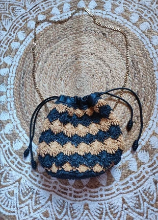 Sac bourse raffia Zara, marque: Zara, état: Neuf sans étiquette, 10,00 €, 11,20 € Protection acheteurs incluse