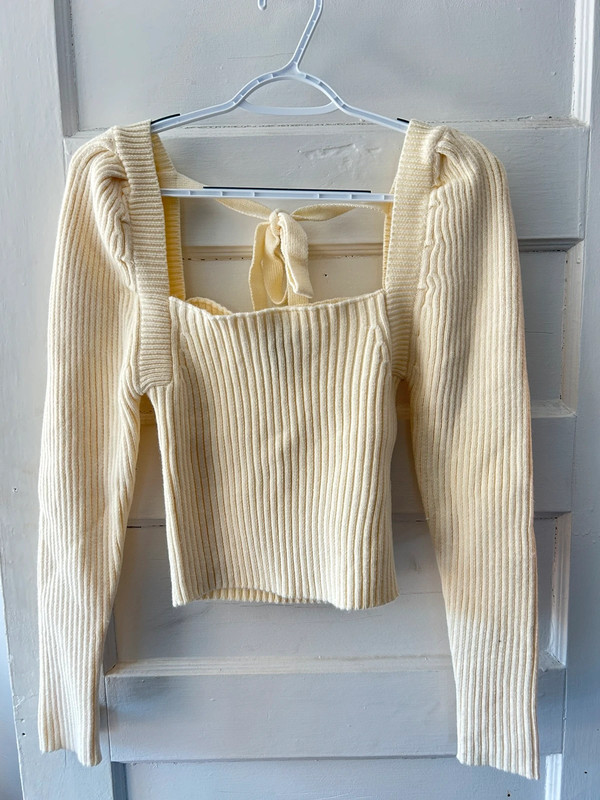 Forever 21 Cream Tie-Back Sweater 1