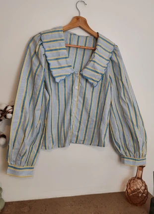 Blouse rayures bleu taille S/M, merk: Boutique indépendante, staat: Heel goed, maat: S / 36 / 8, € 25,00, € 26,95 inclusief Kopersbescherming Pro