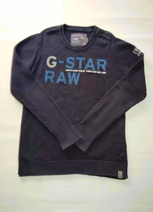 Pull côtelé G-Star brodé noir - bleu marine 100% coton Taille M, brand: G-Star, condition: Good, size: M, €15.00, €16.45 includes Buyer Protection Pro