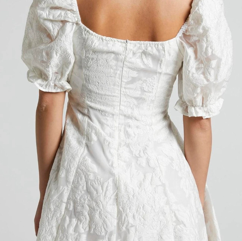 White puff sleeve dress 4