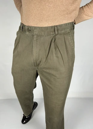Pantalon de costume à double pinces en coton kaki - coupe droite vintage | taille fr44, marque: Vintage Dressing, état: Très bon état, taille: W34 | FR 44, 19,90 €, 21,60 € Protection acheteurs (Pro) incluse