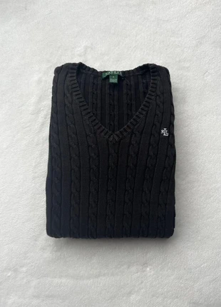 Pull Ralph Lauren Torsadé Col V Noir, brand: Ralph Lauren, condition: Very good, size: S / 36 / 8, €49.00, €52.15 includes Buyer Protection Pro